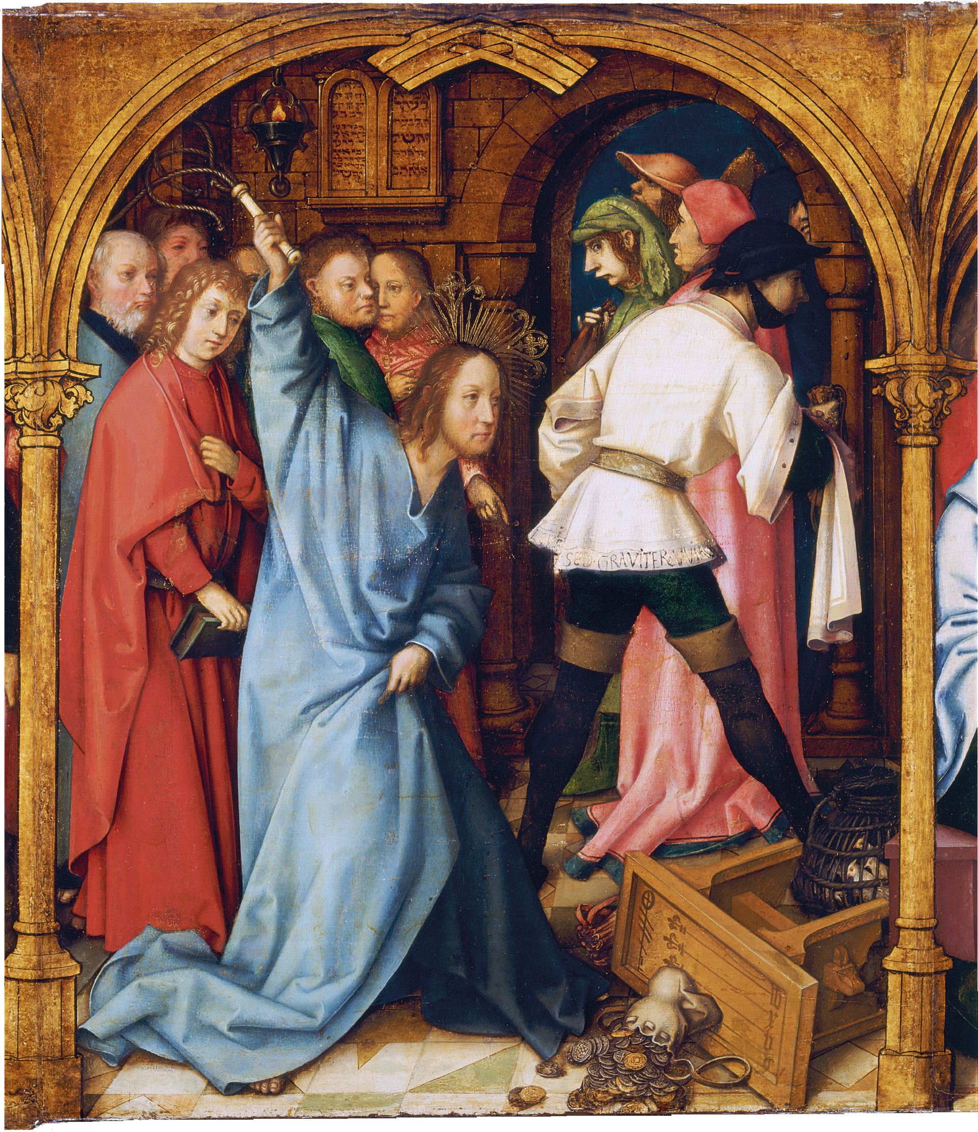 Retable dominicain de Francfort : La purification du temple - Hans Holbein the Elder image 1 reproduction réalisée par Alpha Reproduction