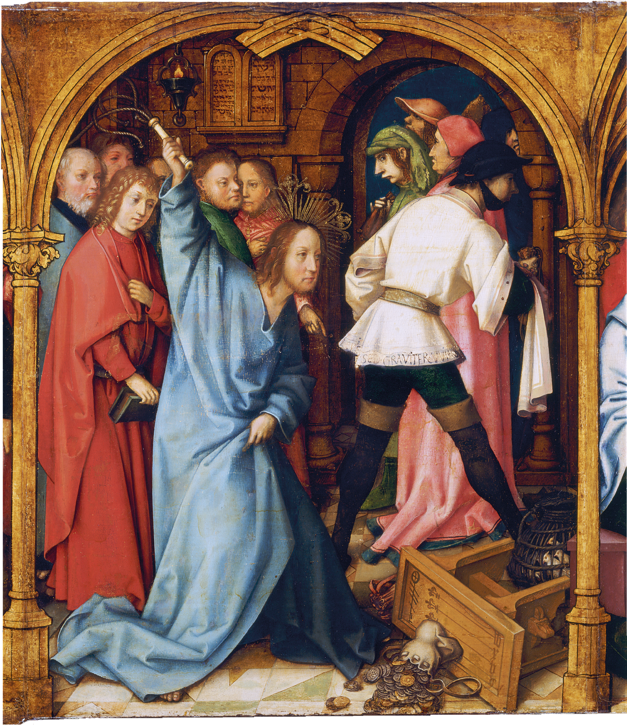 Retable dominicain de Francfort : La purification du temple - Hans Holbein the Elder image 1 reproduction réalisée par Alpha Reproduction