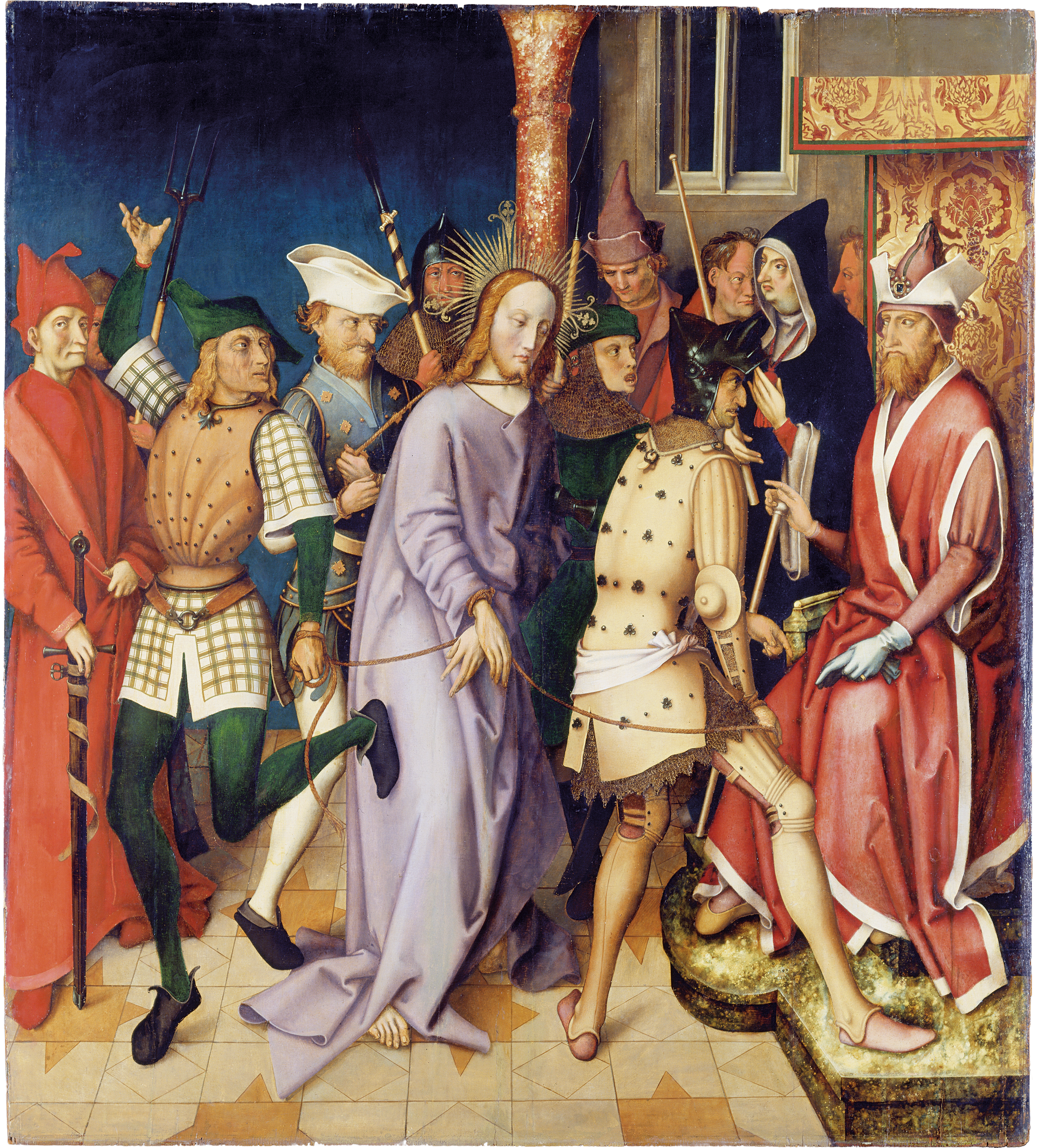 Retable dominicain de Francfort : Le Christ devant Ponce Pilate - Hans Holbein the Elder image 1 reproduction artisanale de tableau