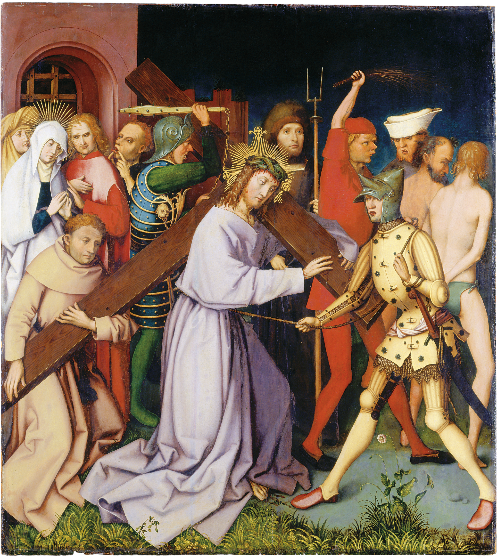 Retable dominicain de Francfort : Port de la Croix - Hans Holbein the Elder image 1 copie de tableau peinte à la main