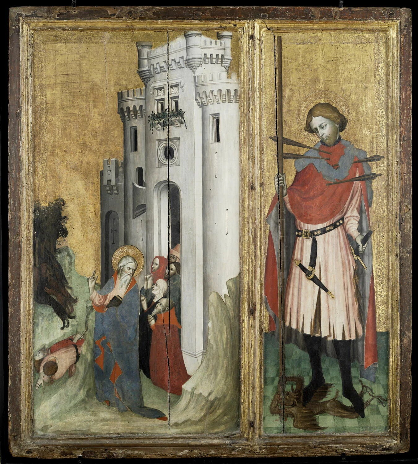 Retable de Thouzon : saint André chassant les démons de la ville de Nicée - Jacques Iverny