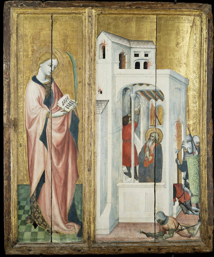 Retable de Thouzon : saint André fait éteindre un incendie par son disciple - Jacques Iverny