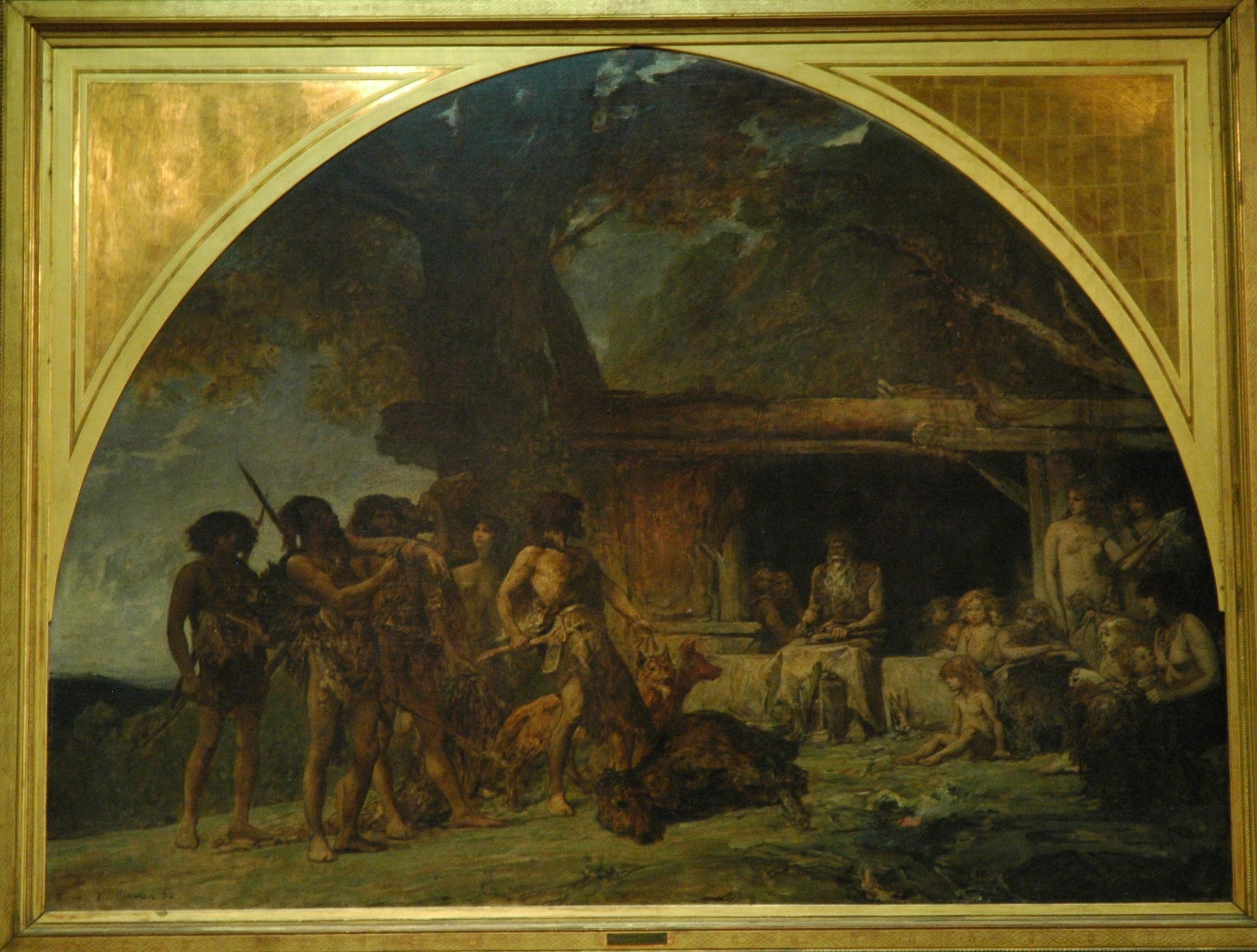 Retour d'une chasse à l'ours - Fernand Cormon image 1 tableau peint à l’huile sur toile