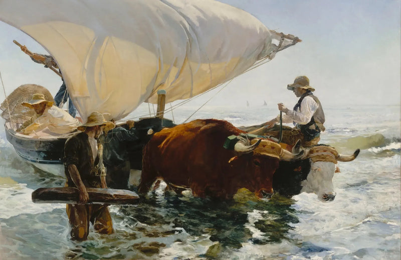 Retour de la pêche : halage de la barque - Joaquín Sorolla