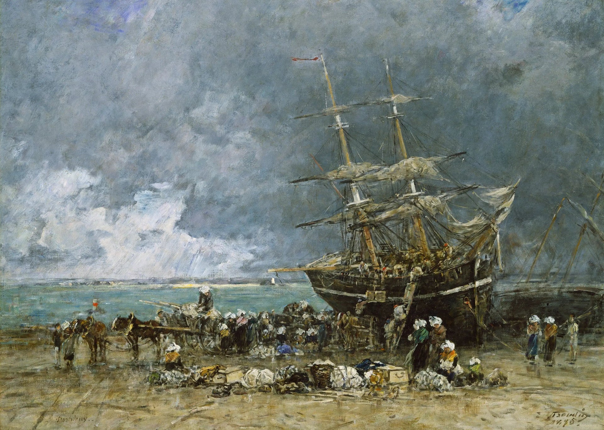 Retour de la Terre-Neuvier - Eugène Boudin image 1 reproduction artisanale de tableau
