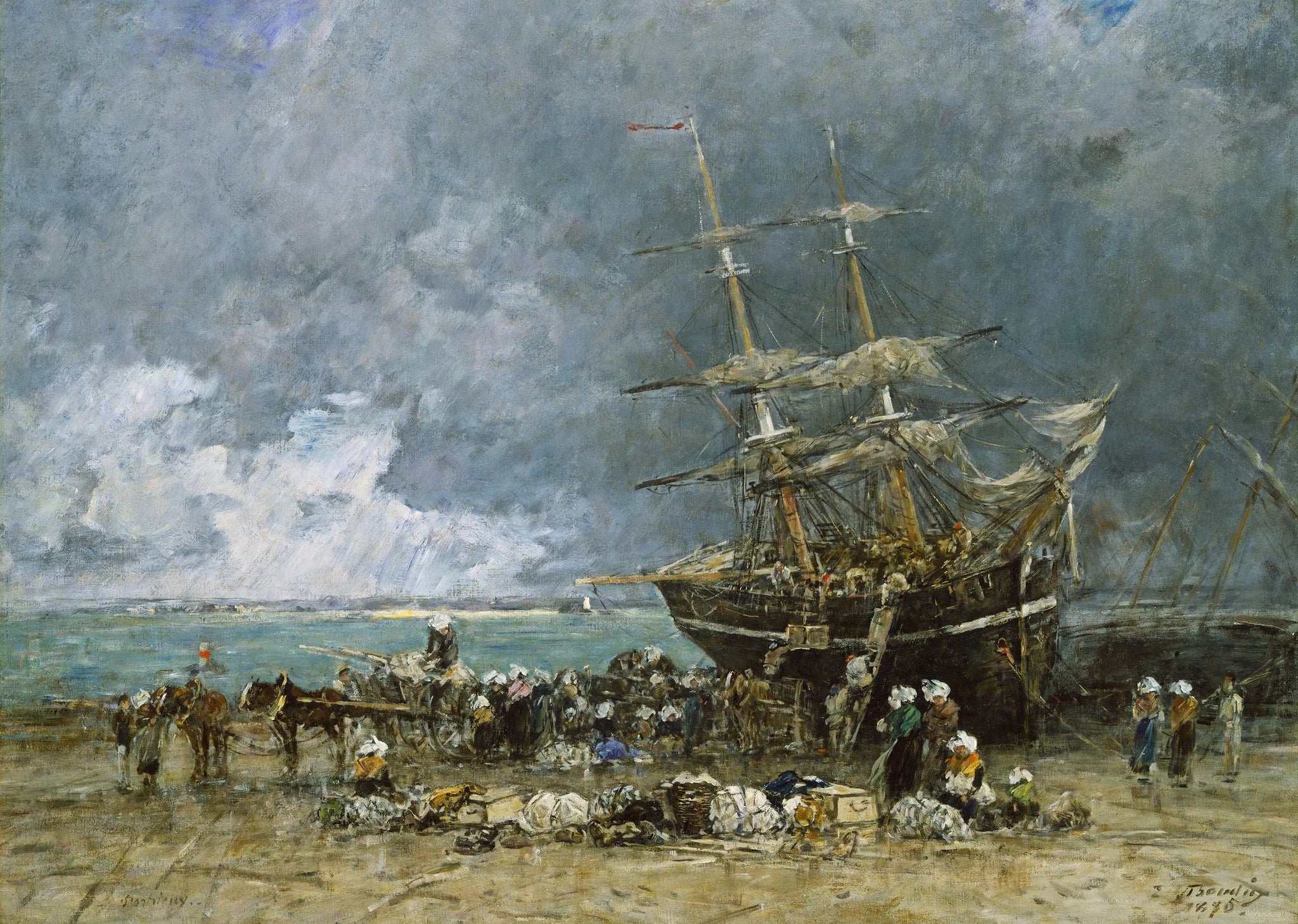 Retour de la Terre-Neuvier - Eugène Boudin image 1 reproduction artisanale de tableau