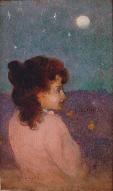Retrato de moça de perfil - Eliseu Visconti image 1 tableau peint à l’huile sur toile