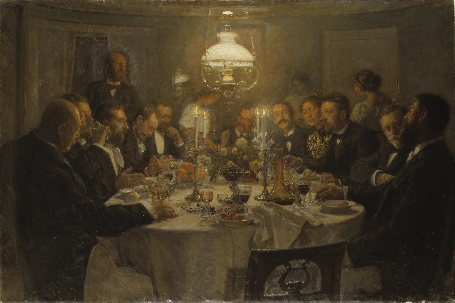 Réunion d'artistes - Viggo Johansen image 1 copie peinte à la main à l’huile