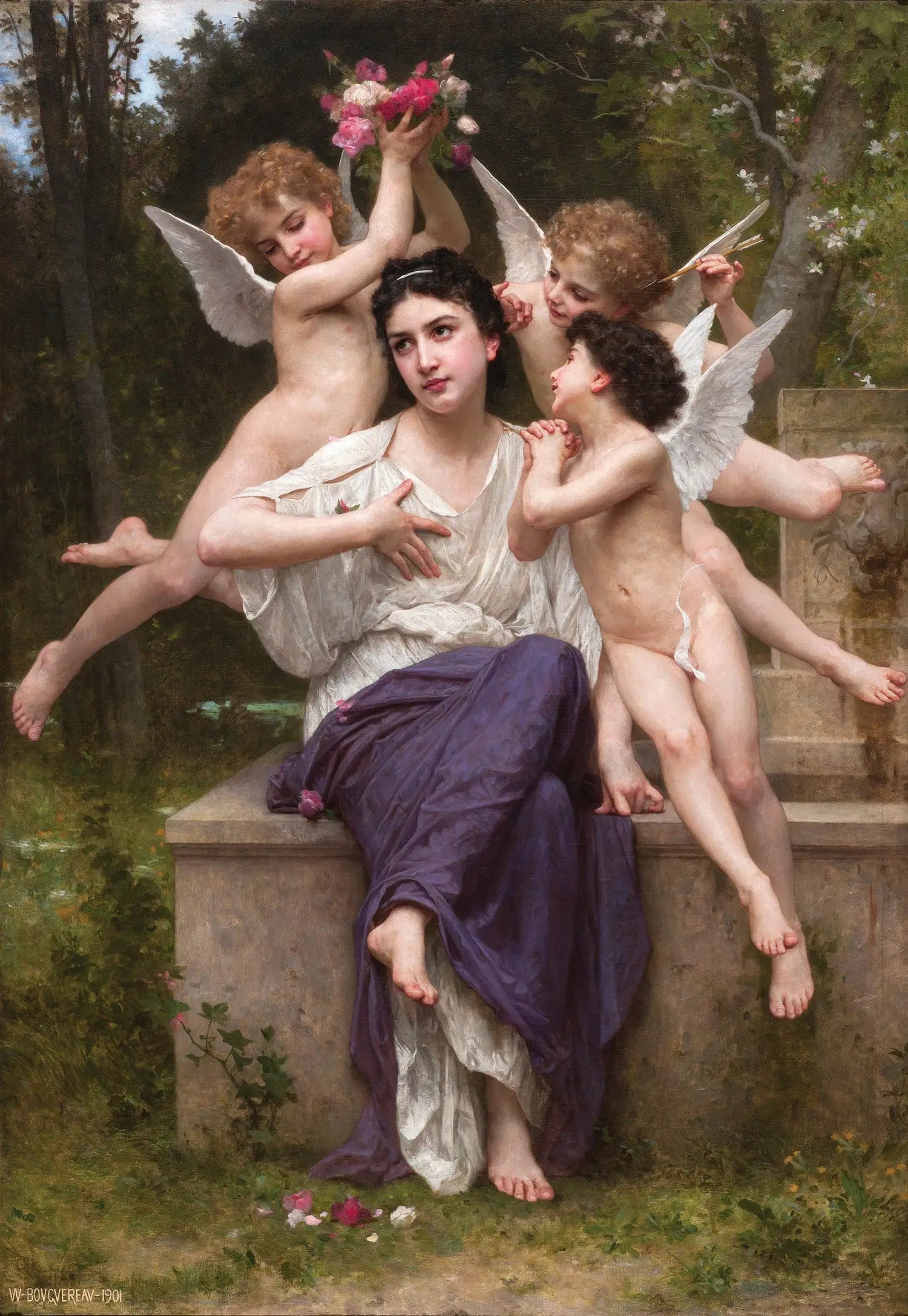 Rêve de printemps - Bouguereau image 1 tableau peint à l’huile sur toile