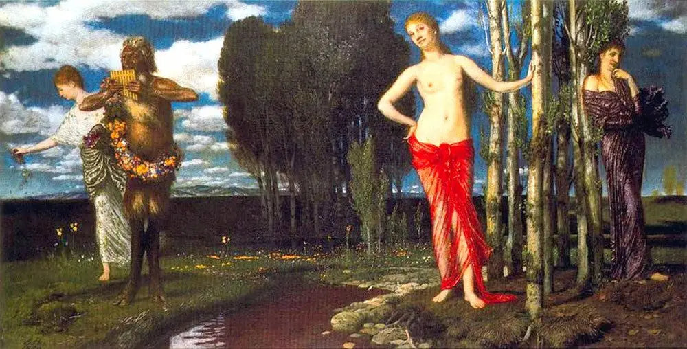 Réveil du printemps - Arnold Böcklin image 1 reproduction de peinture à l’huile