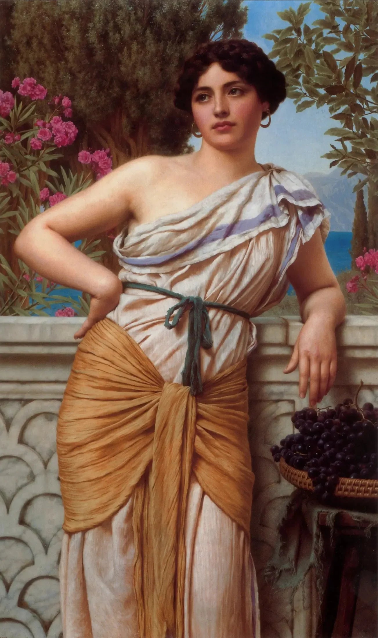 Rêverie (1912) - John William Godward image 1 copie de tableau peinte à la main