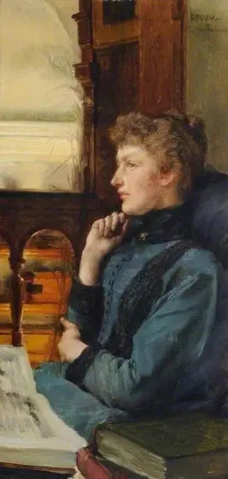 Rêverie : Pensées lointaines - Lawrence Alma-Tadema image 1 copie peinte à la main à l’huile