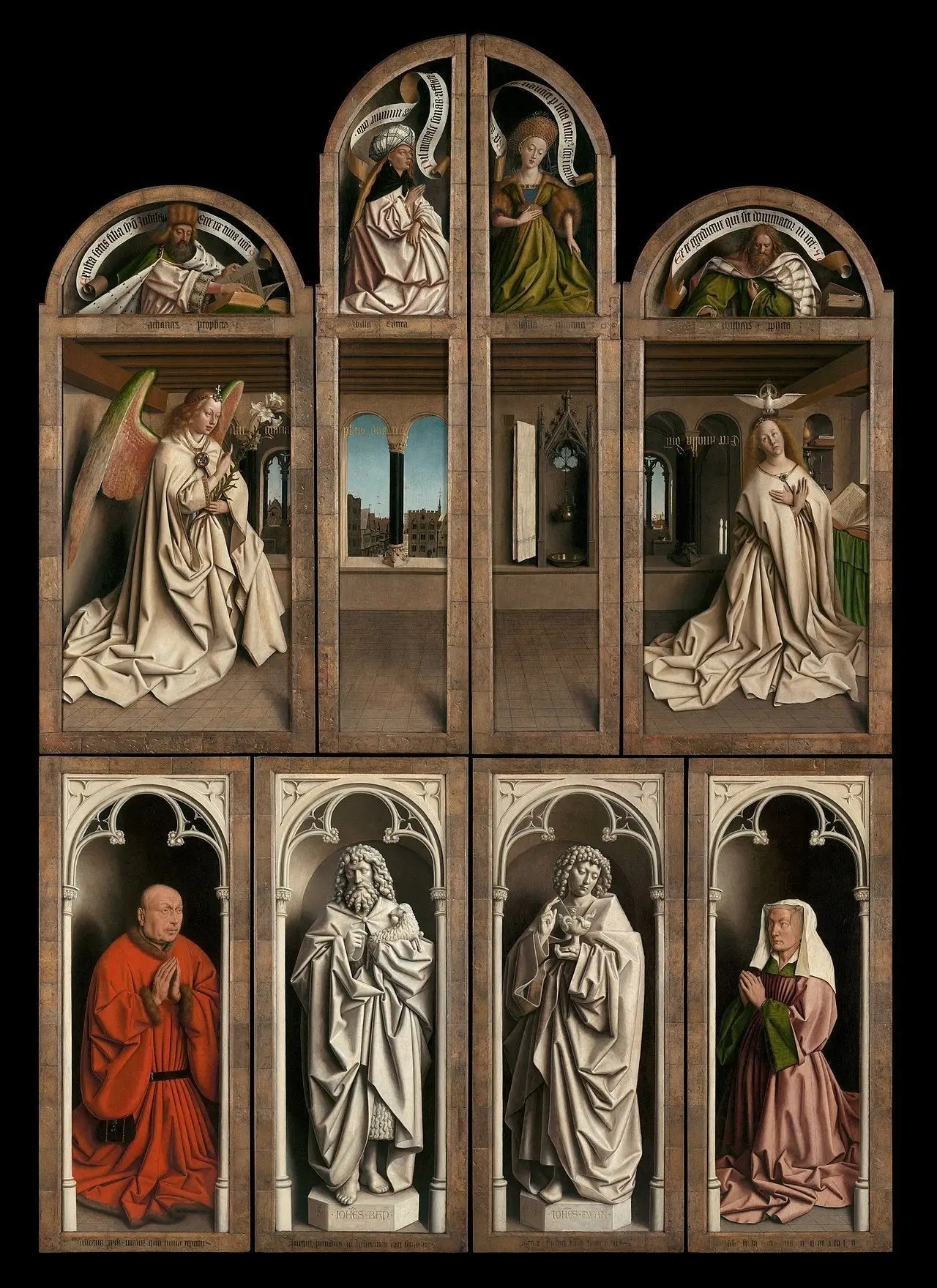 Revers des volets. Intérieur de Chambre. - Jan van Eyck image 1 copie de tableau peinte à la main