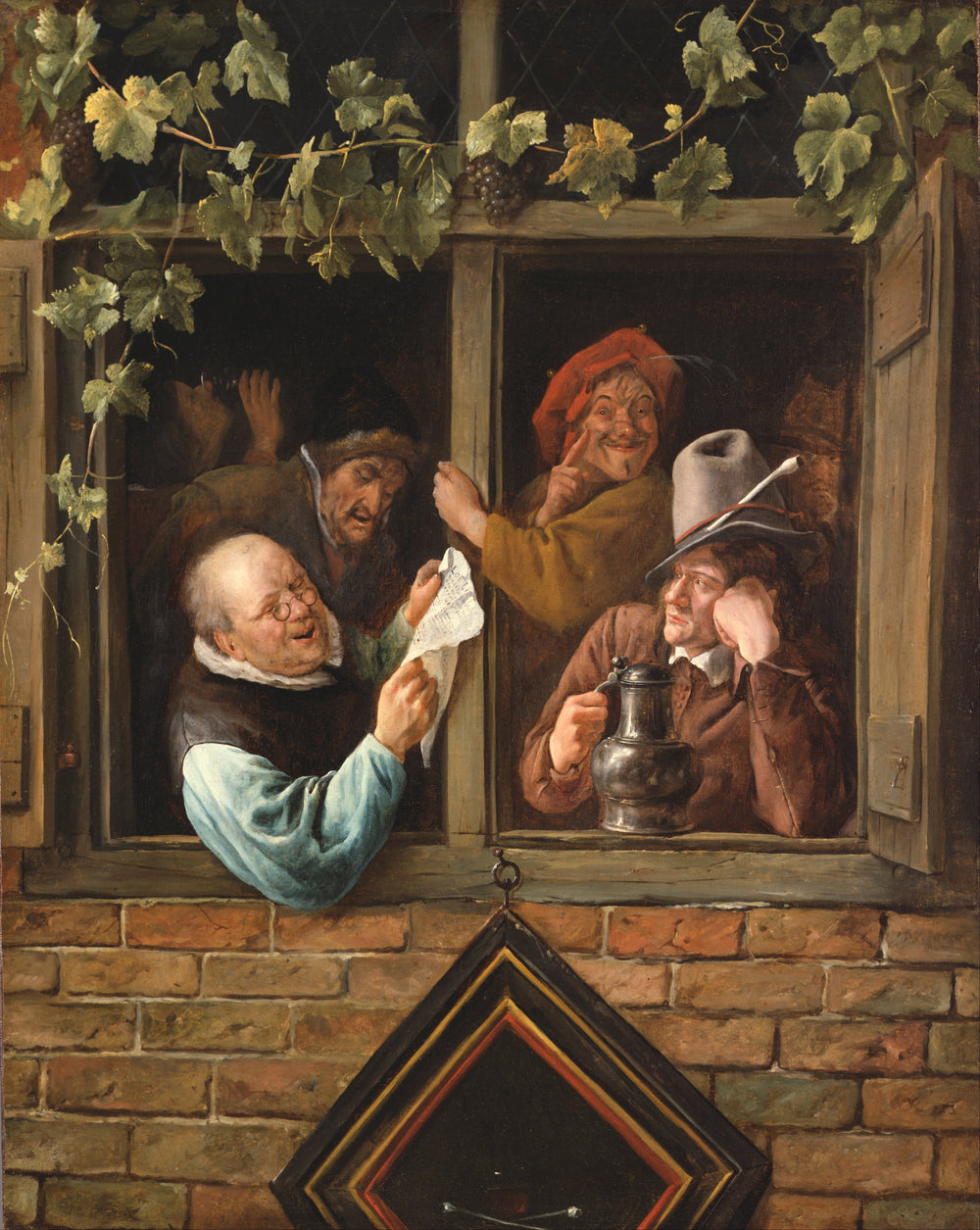 Rhétoriciens à une fenêtre - Jan Steen image 1 copie peinte à la main à l’huile