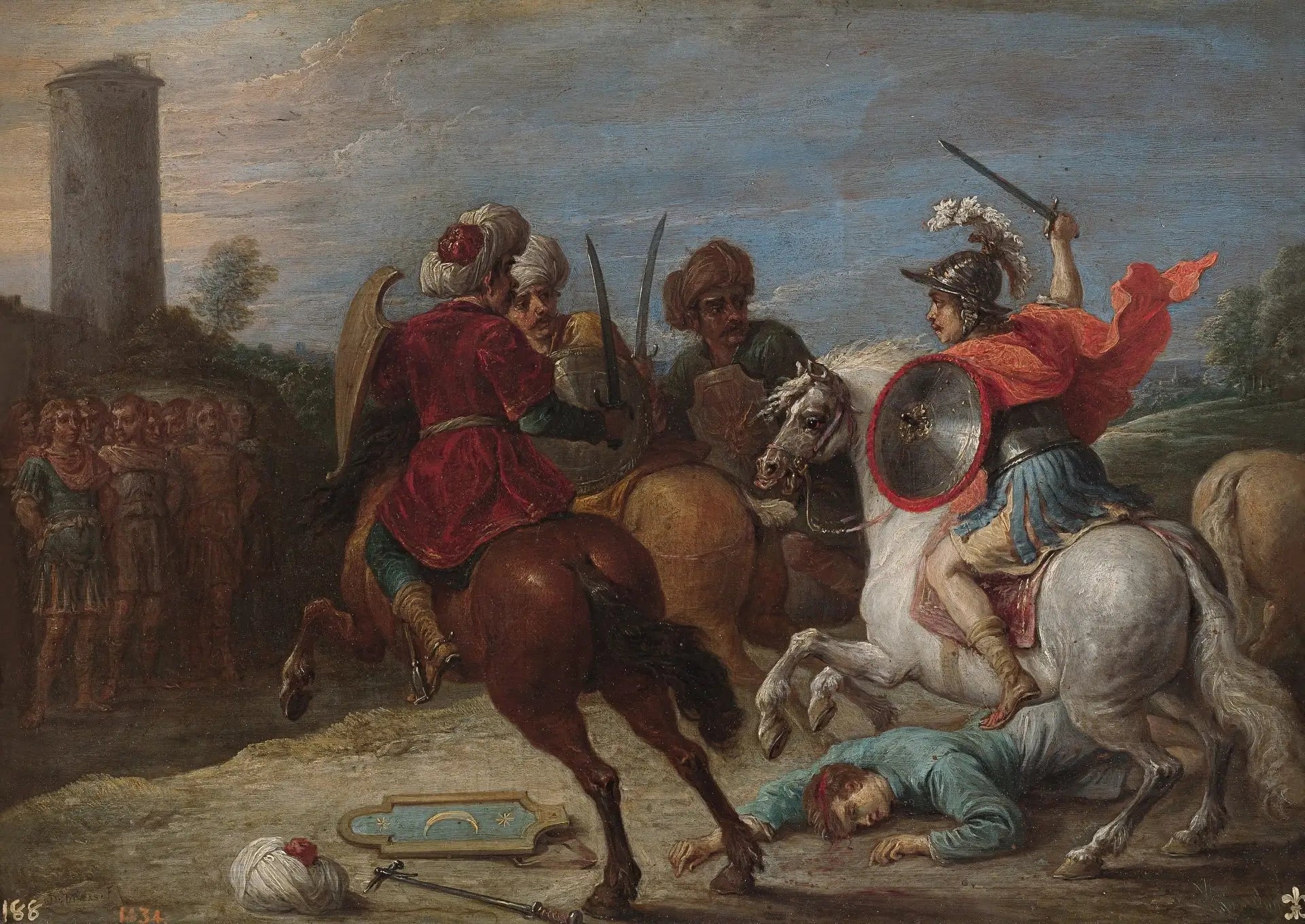 Rinaldo’s Feats Against the Egyptians - David Teniers le Jeune image 1 copie peinte à la main à l’huile