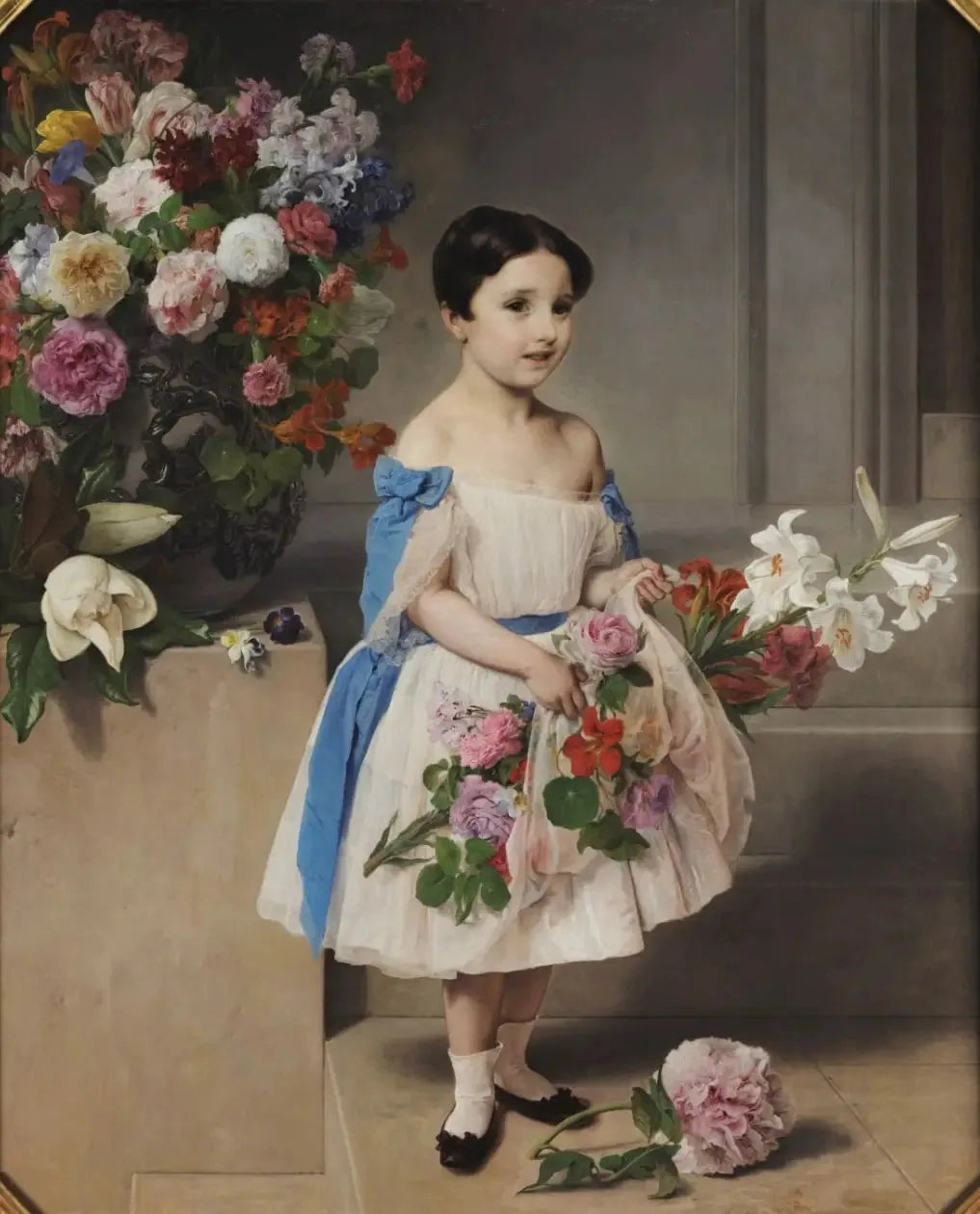Ritratto della contessina Antonietta Negroni Prati Morosini petite - Francesco Hayez image 1 copie peinte à la main à l’huile