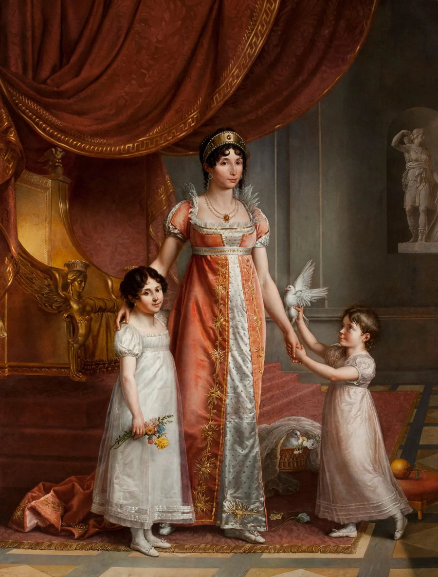 Ritratto di Giulia Clary e delle figlie Zenaide e Carlotta - Jean-Baptiste Wicar