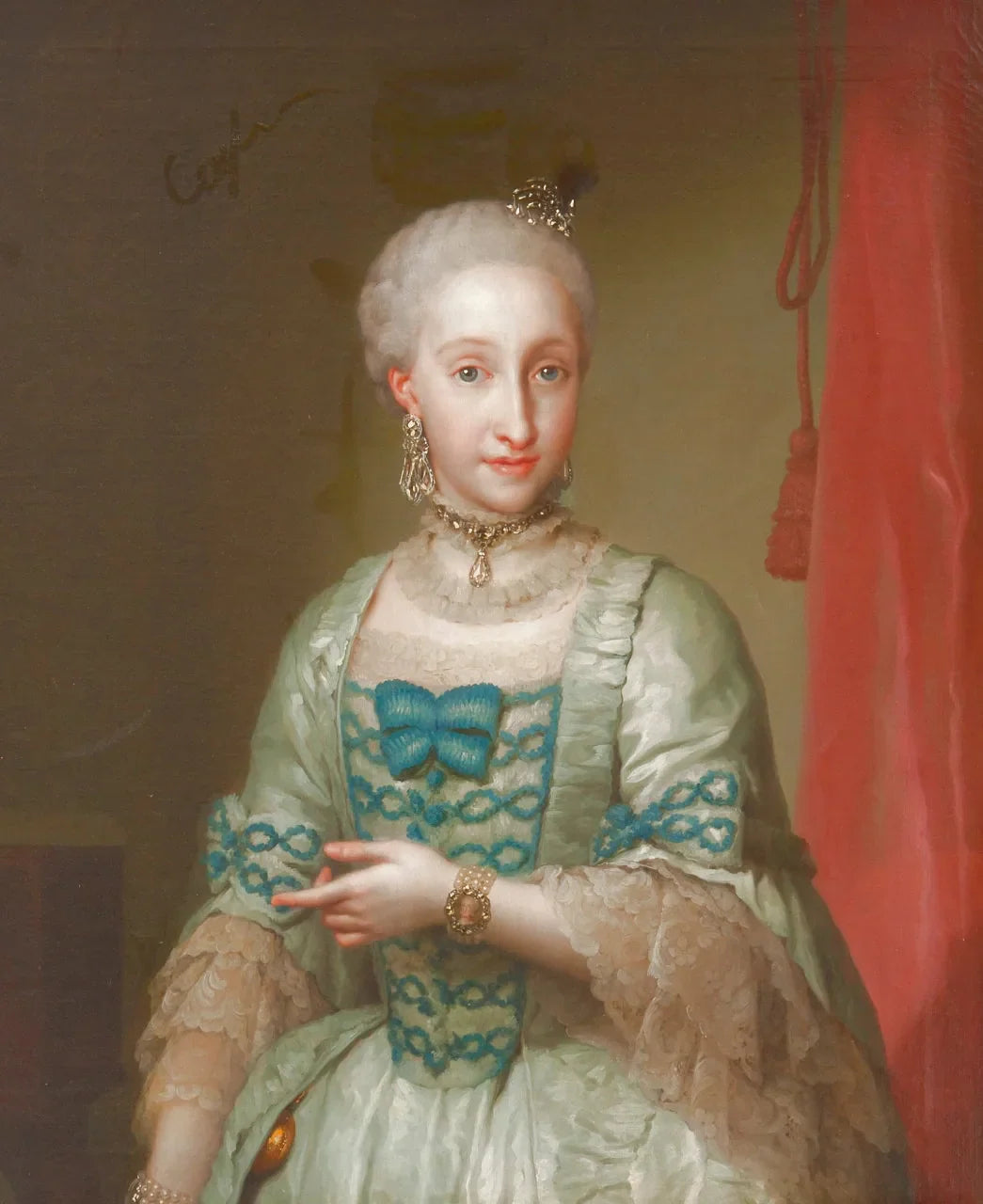 Ritratto di Maria Giuseppa Carmela di Borbone - Anton Raphael Mengs image 1 copie peinte à la main à l’huile