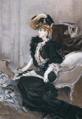 Ritratto di signora con ombrellino bianco - Giovanni Boldini image 1 copie de tableau peinte à la main