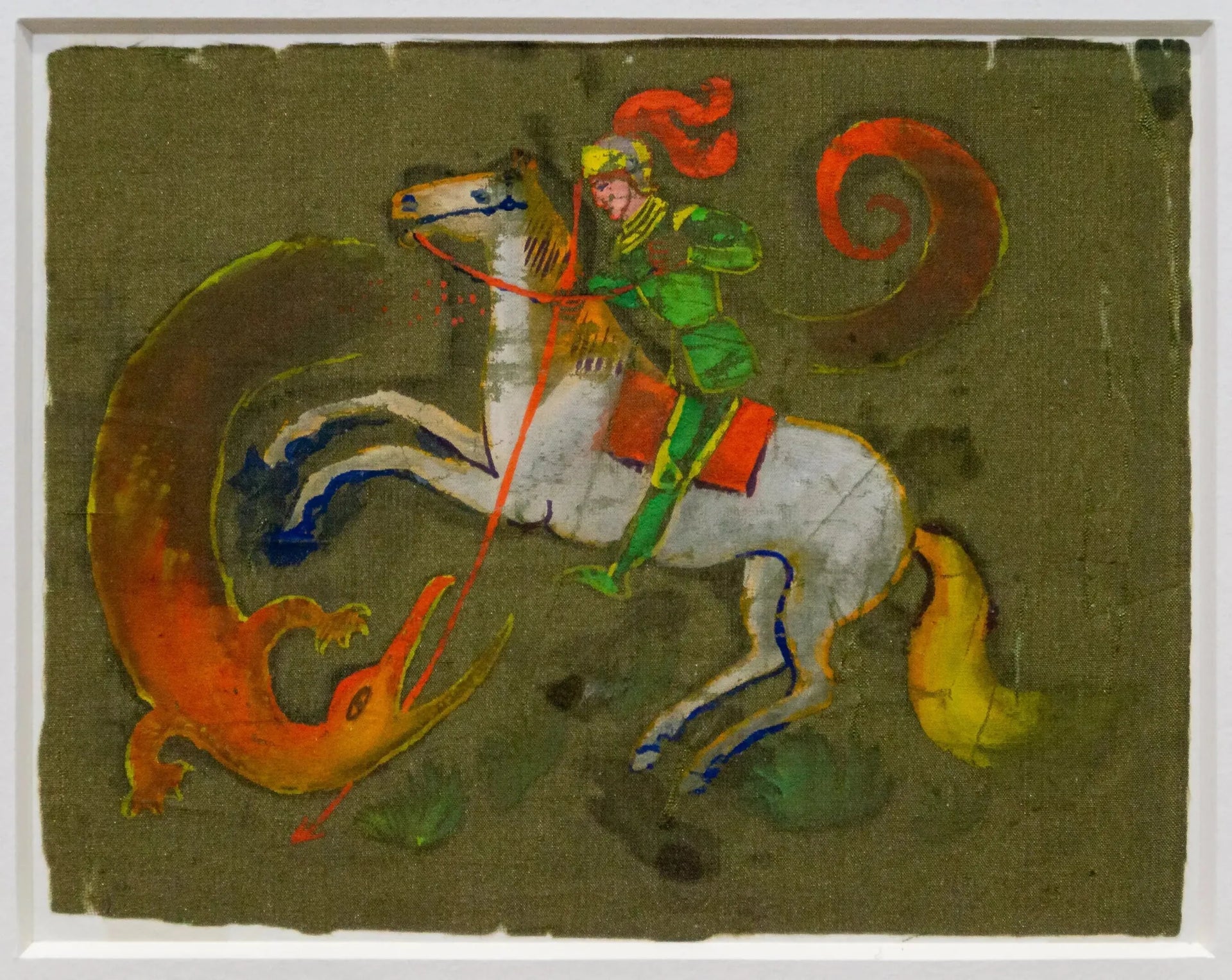 Ritter Georg und Drache - August Macke image 1 copie de tableau peinte à la main