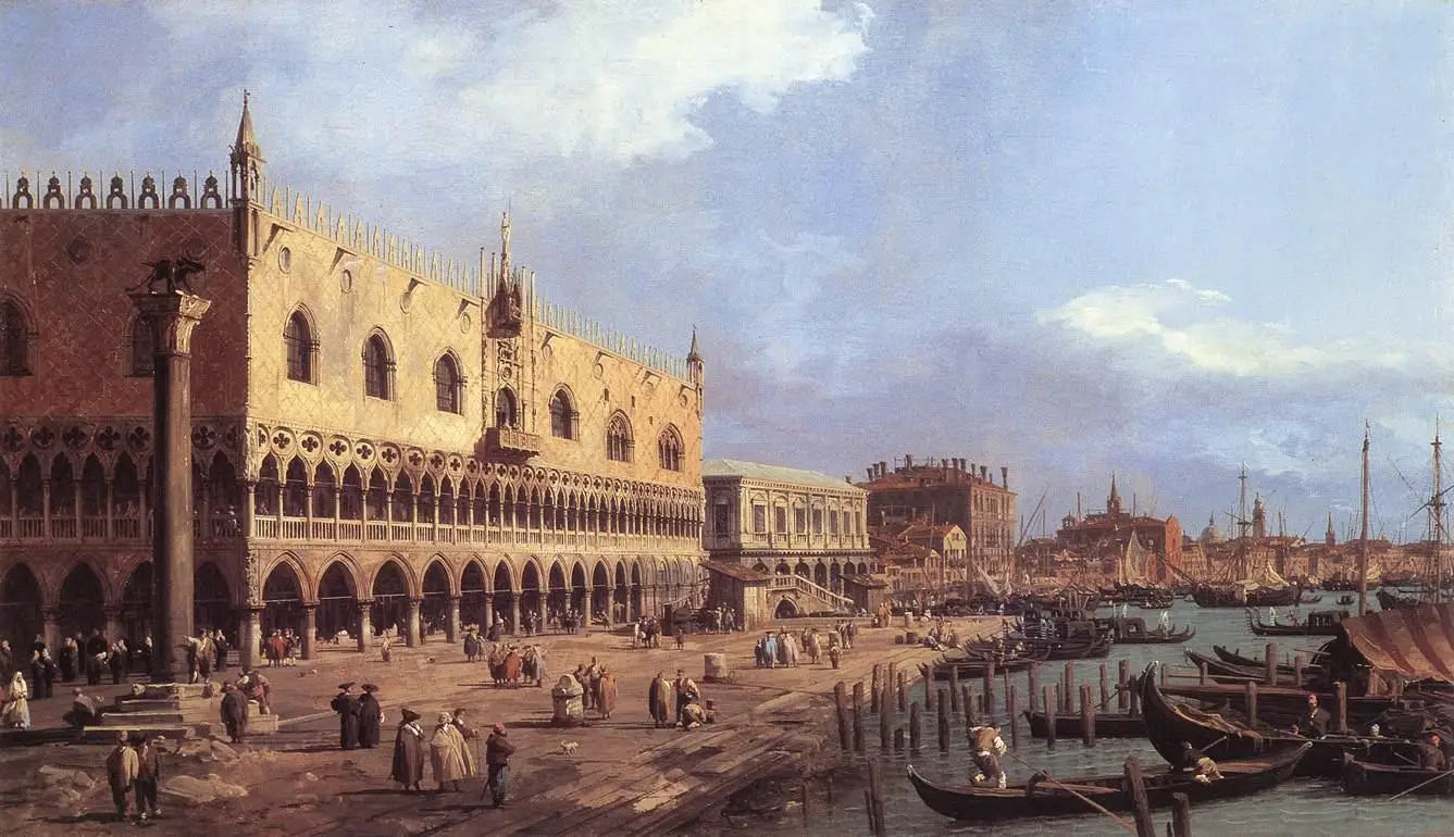 Riva degli Schiavoni vers l'est - Canaletto image 1 copie de tableau peinte à la main