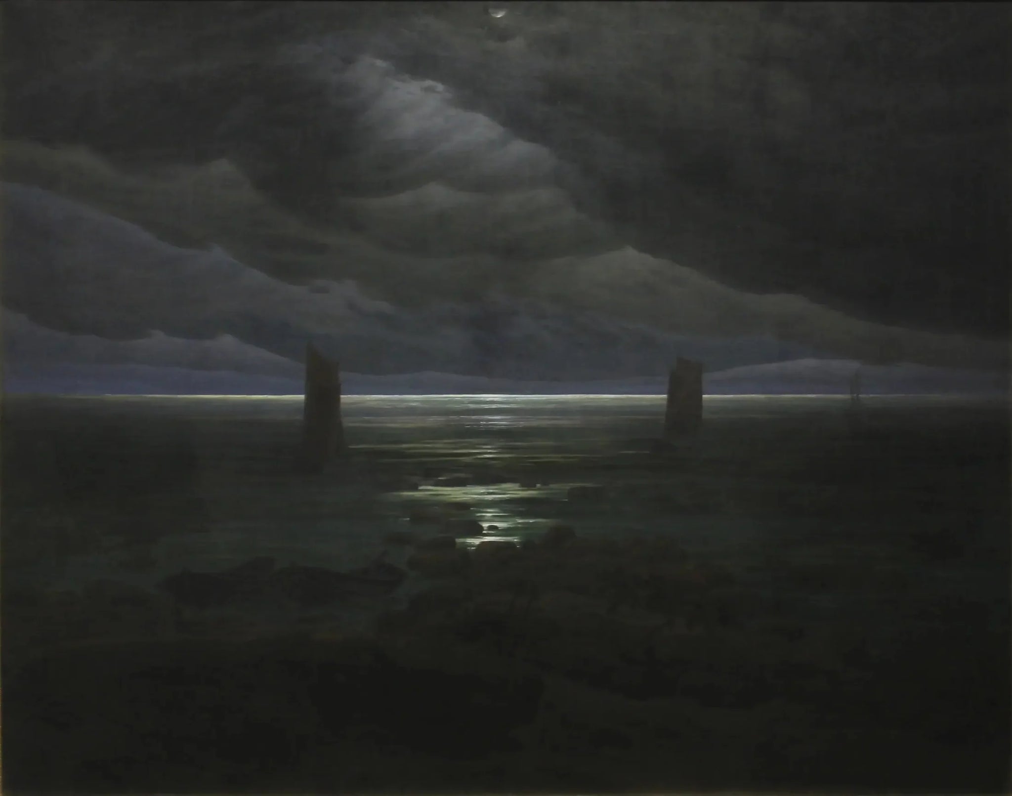 Rivage au clair de lune - Caspar David Friedrich image 1 reproduction d’œuvre d’art à l’huile