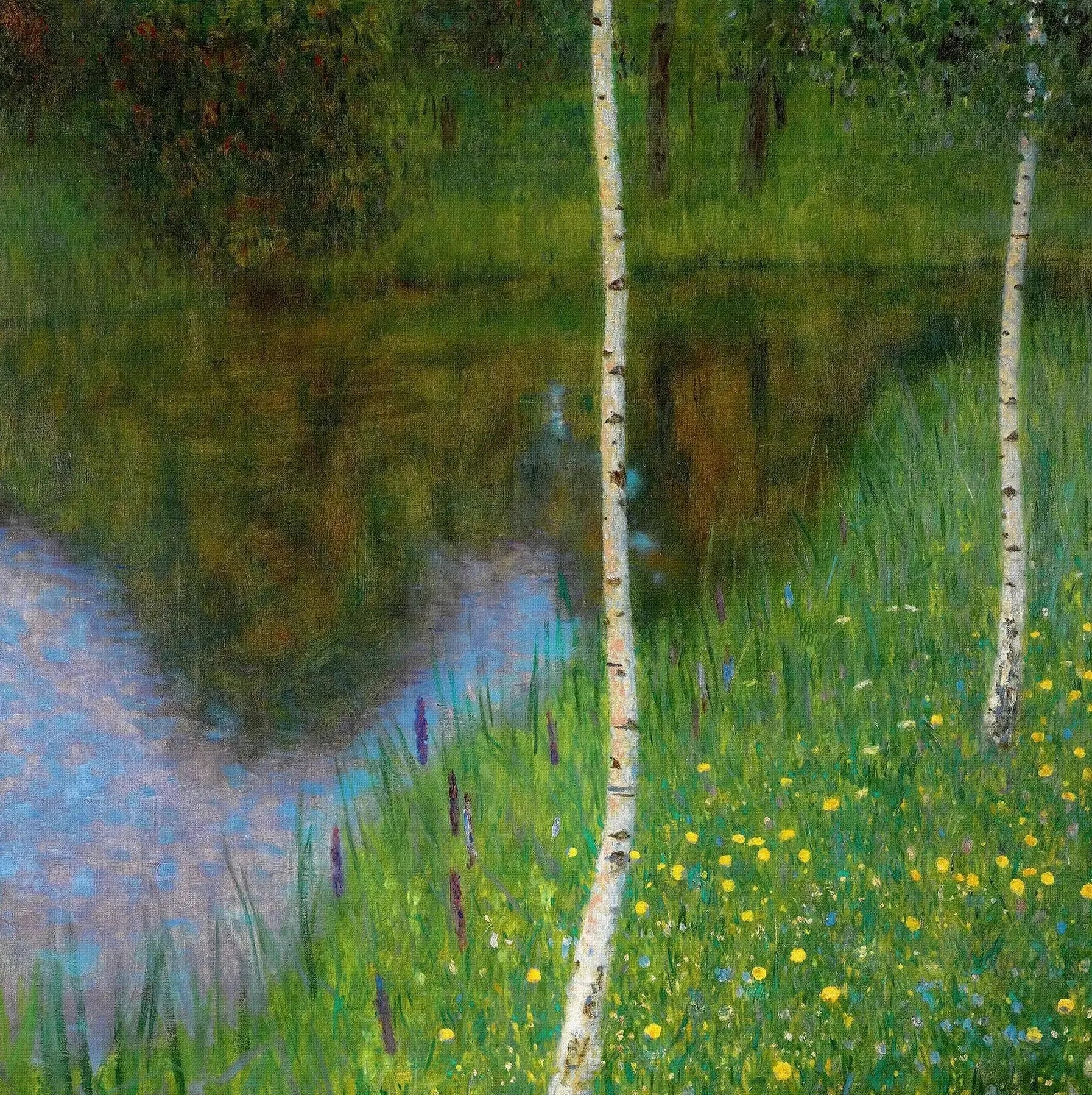Rivage de lac avec bouleaux - Gustav Klimt image 1 reproduction artisanale de tableau