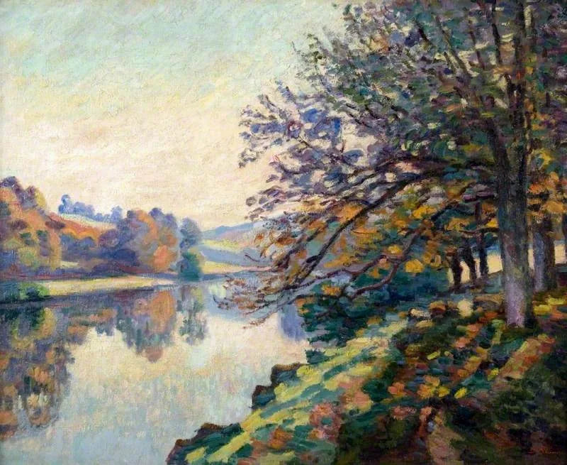 Rive de rivière, automne - Armand Guillaumin image 1 reproduction de peinture à l’huile