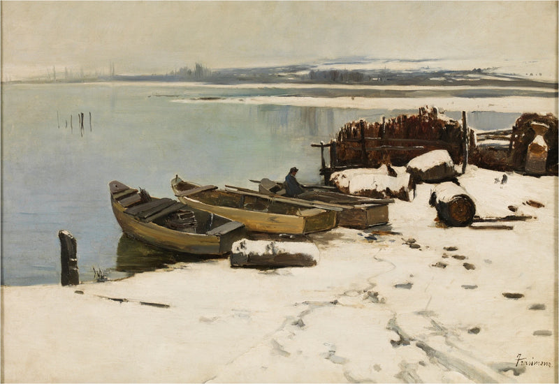 Rives enneigées du lac Trasimène - Jaime Morera y Galicia