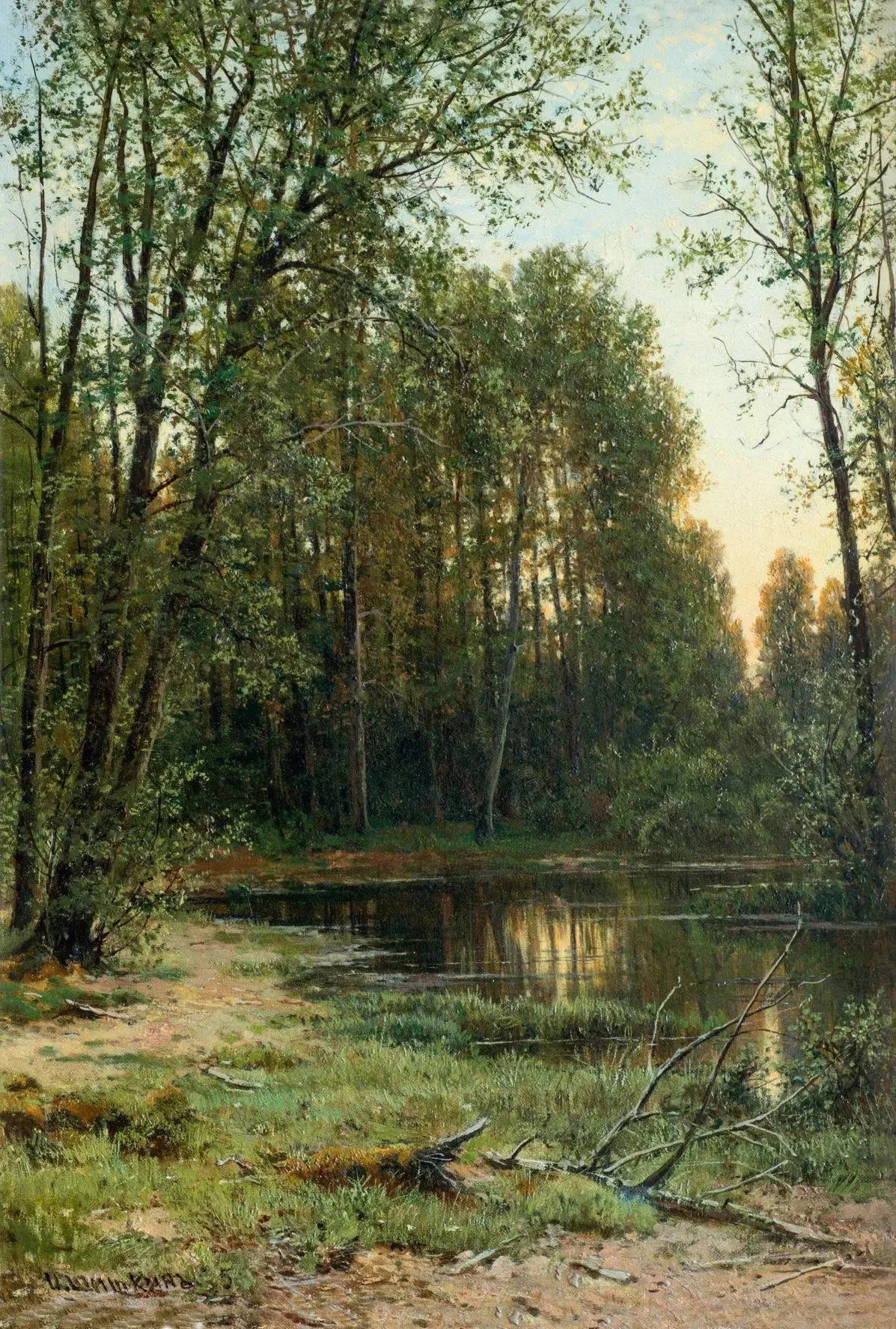Rivière dans la forêt - Ivan Chichkine image 1 copie peinte à la main à l’huile