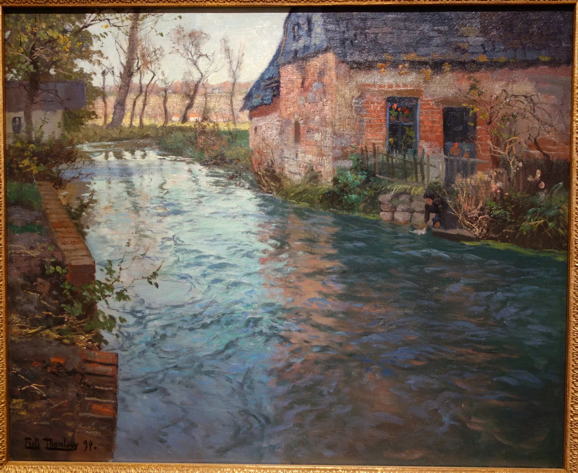 Rivière en Normandie - Frits Thaulow image 1 reproduction artisanale de tableau
