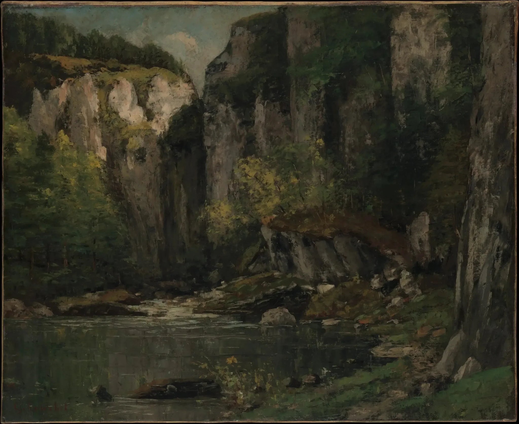 Rivière et rochers - Gustave Courbet image 1 reproduction artisanale de tableau