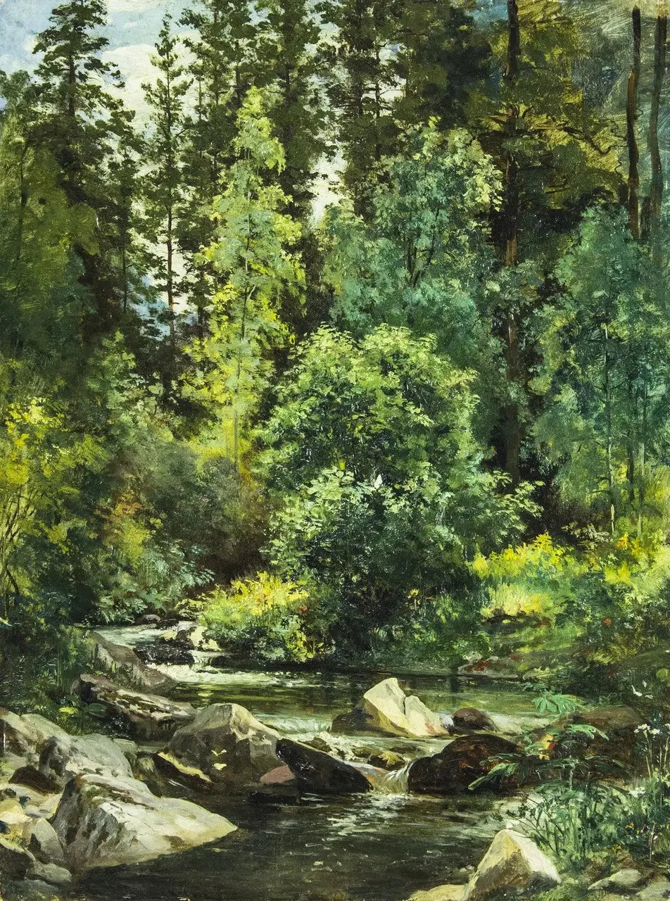 Rivière forestière - Ivan Chichkine image 1 reproduction de peinture à l’huile