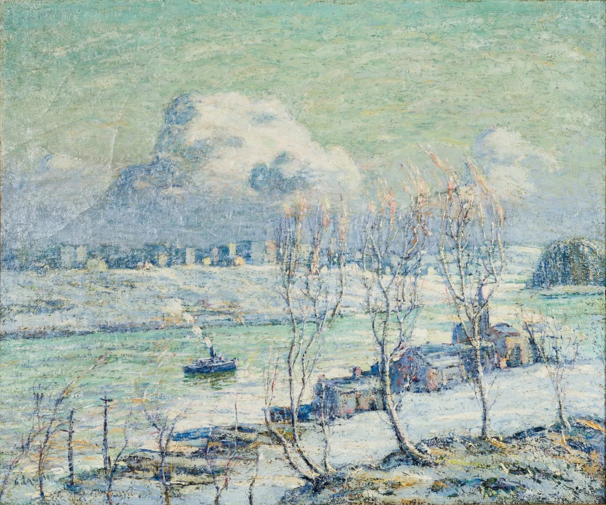 Rivière Harlem, New York - Ernest Lawson image 1 reproduction artisanale de tableau