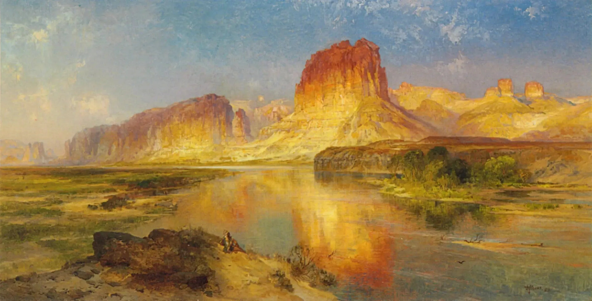 Rivière verte du Wyoming - Thomas Moran image 1 reproduction d’œuvre d’art à l’huile