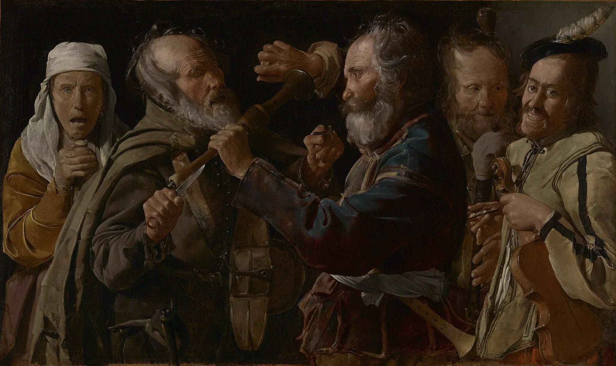Rixe de musiciens - Georges de La Tour image 1 reproduction de peinture à l’huile