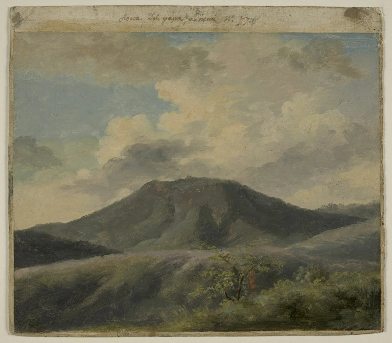 À Rocca di Papa : le Monte Cavo sous un ciel nuageux - Pierre de Valenciennes