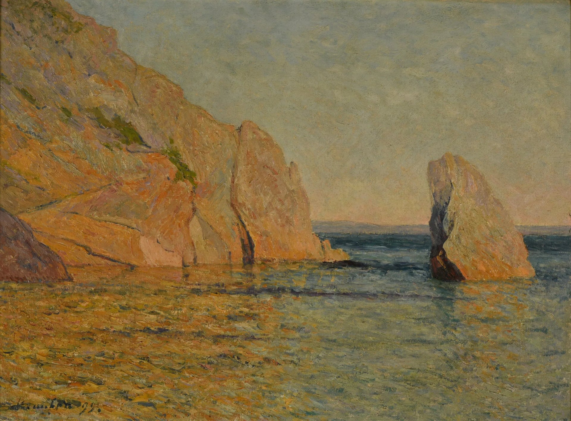 Rochers au soleil couchant - Maxime Maufra image 1 reproduction de peinture à l’huile