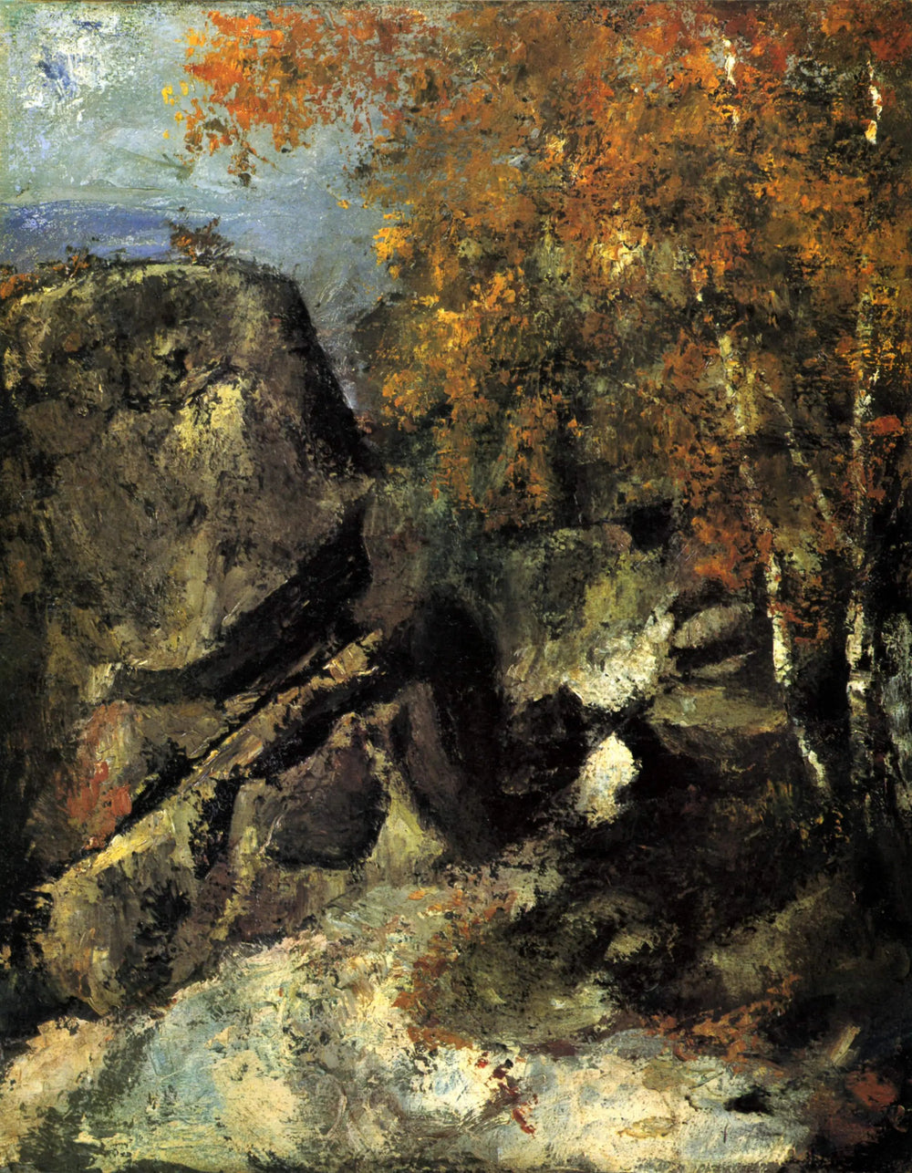 Rochers dans la forêt - Paul Cézanne image 1 reproduction d’œuvre d’art à l’huile