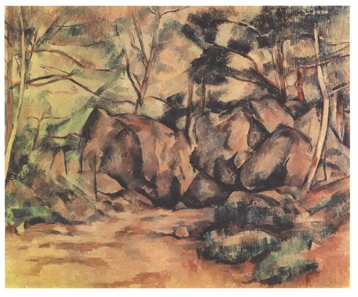 Rochers dans le bois - Paul Cézanne image 1 reproduction d’œuvre d’art à l’huile