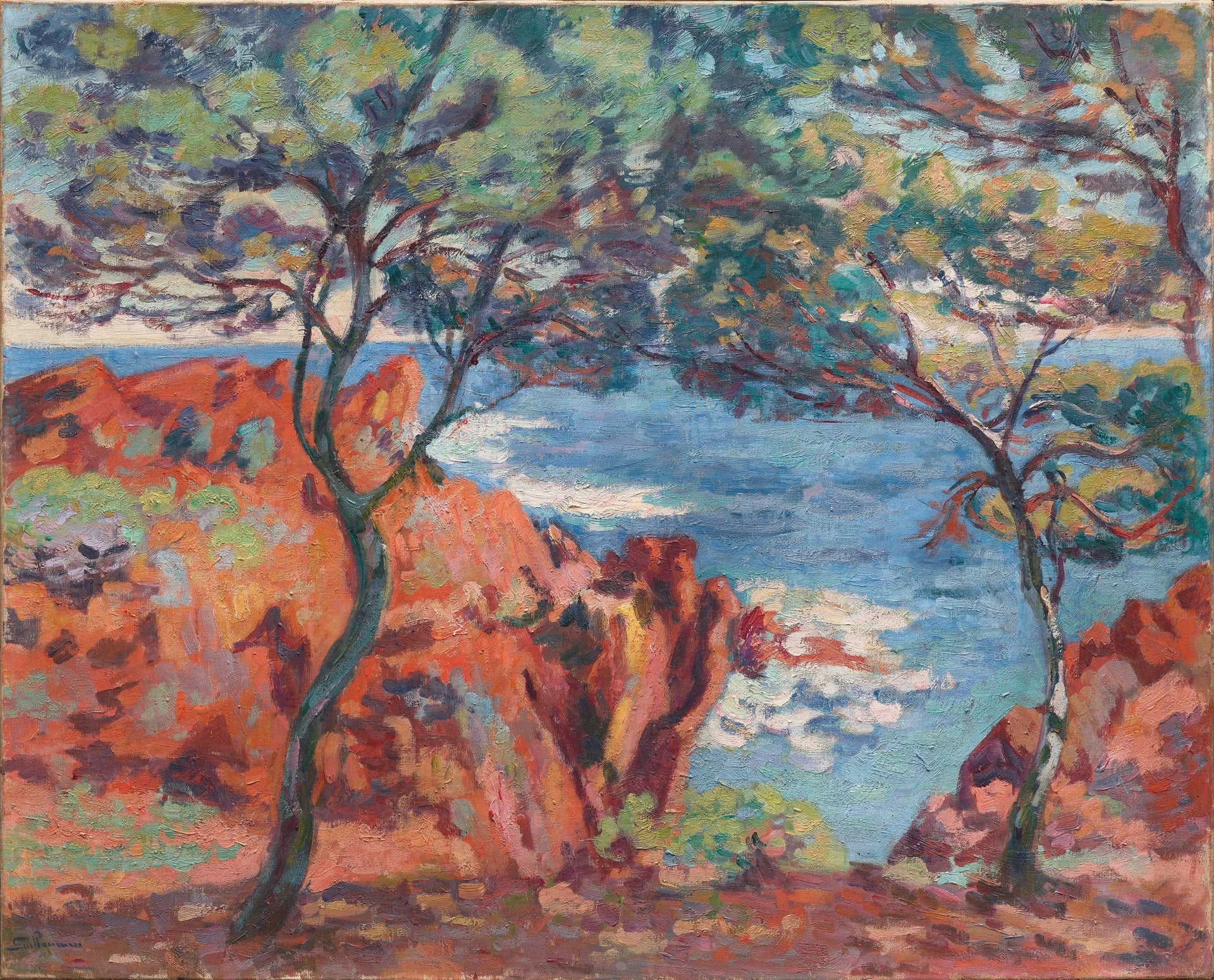 Rochers de l'Île Besse, Agay - Armand Guillaumin image 1 tableau peint à l’huile sur toile