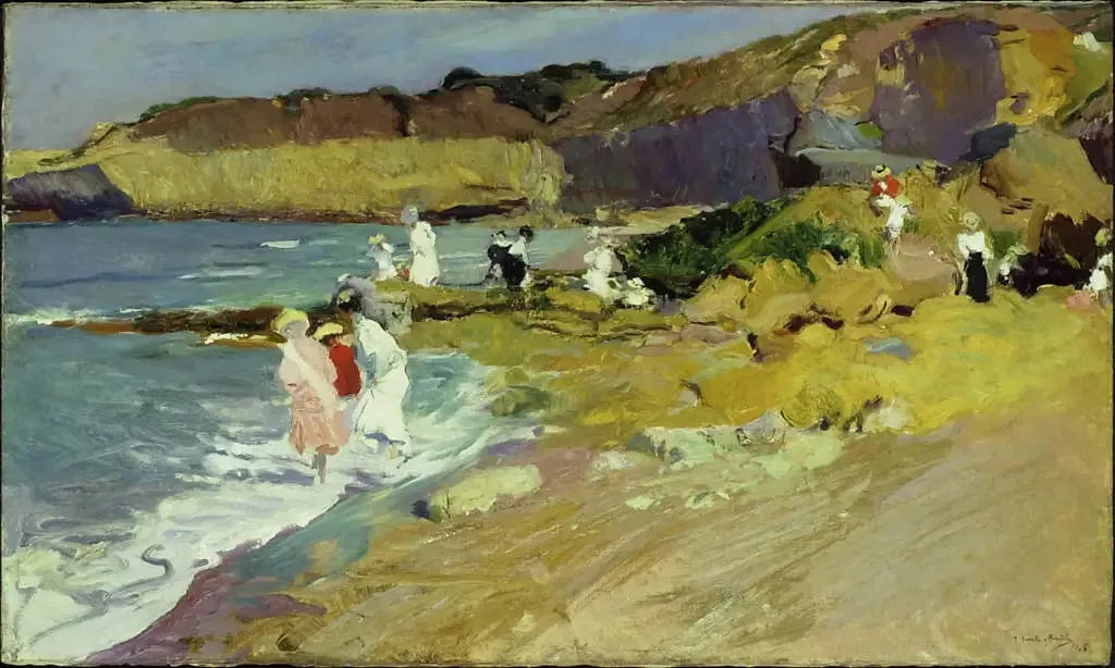 Rochers du phare, Biarritz - Joaquín Sorolla image 1 reproduction de peinture à l’huile