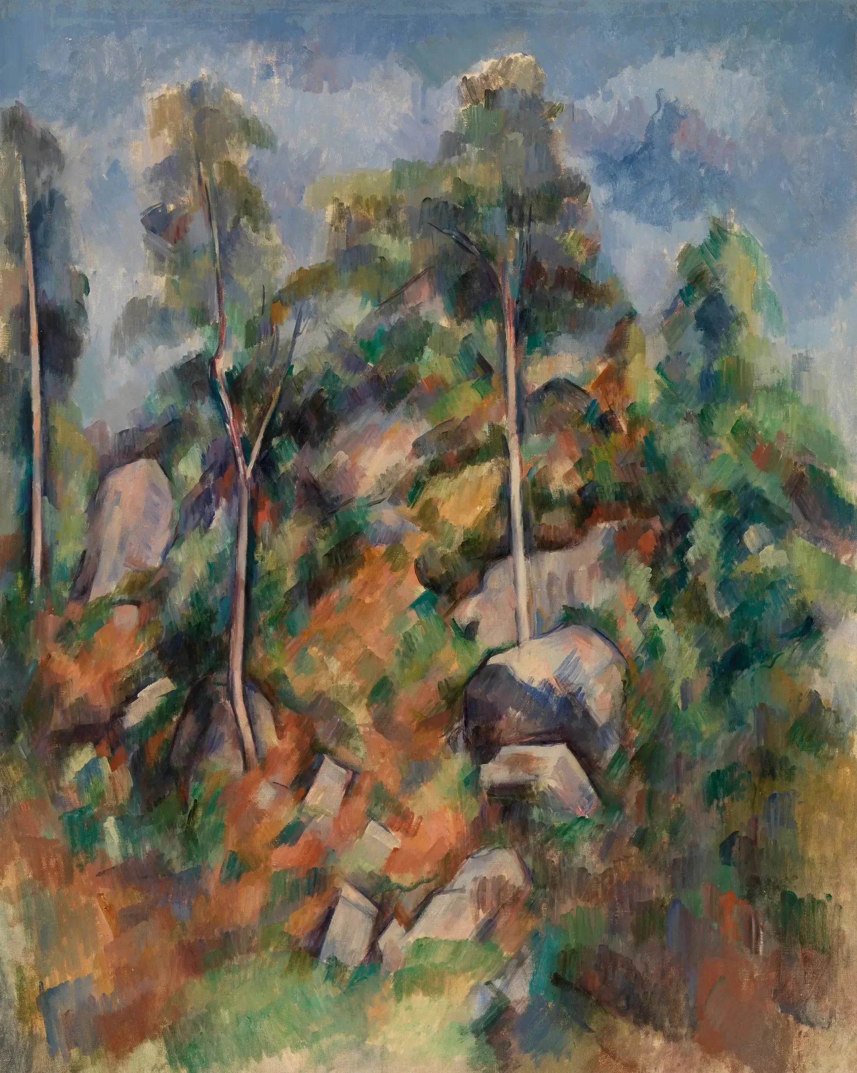 Rochers et arbres - Paul Cézanne image 1 reproduction artisanale de tableau