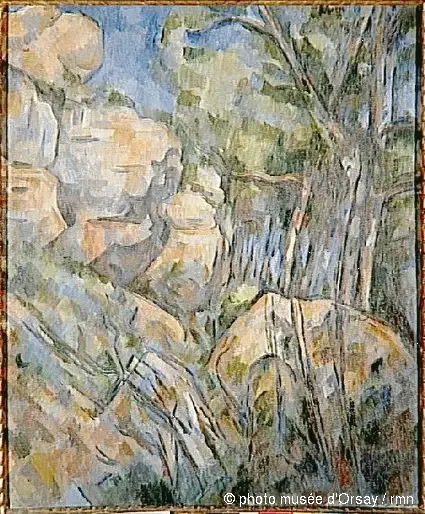 Rochers près des grottes au-dessus du Château-Noir - Paul Cézanne image 1 reproduction artisanale de tableau