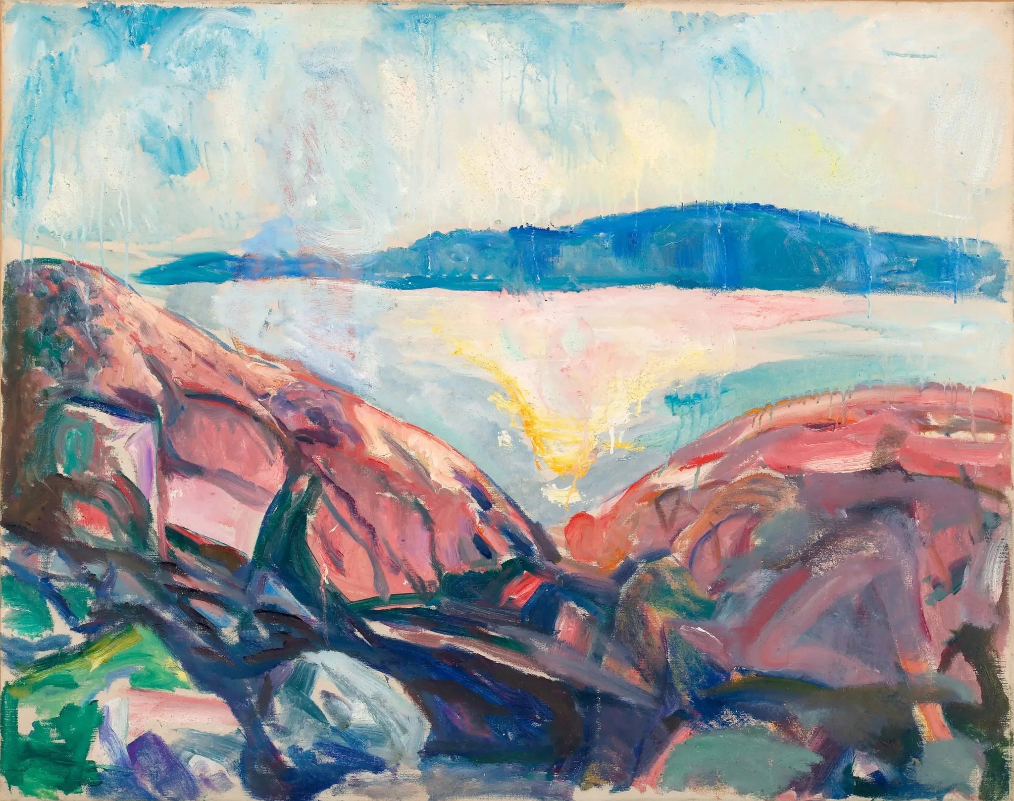 Rochers rouges - Edvard Munch image 1 reproduction artisanale de tableau