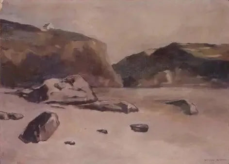 Rochers sur la plage - Odilon Redon