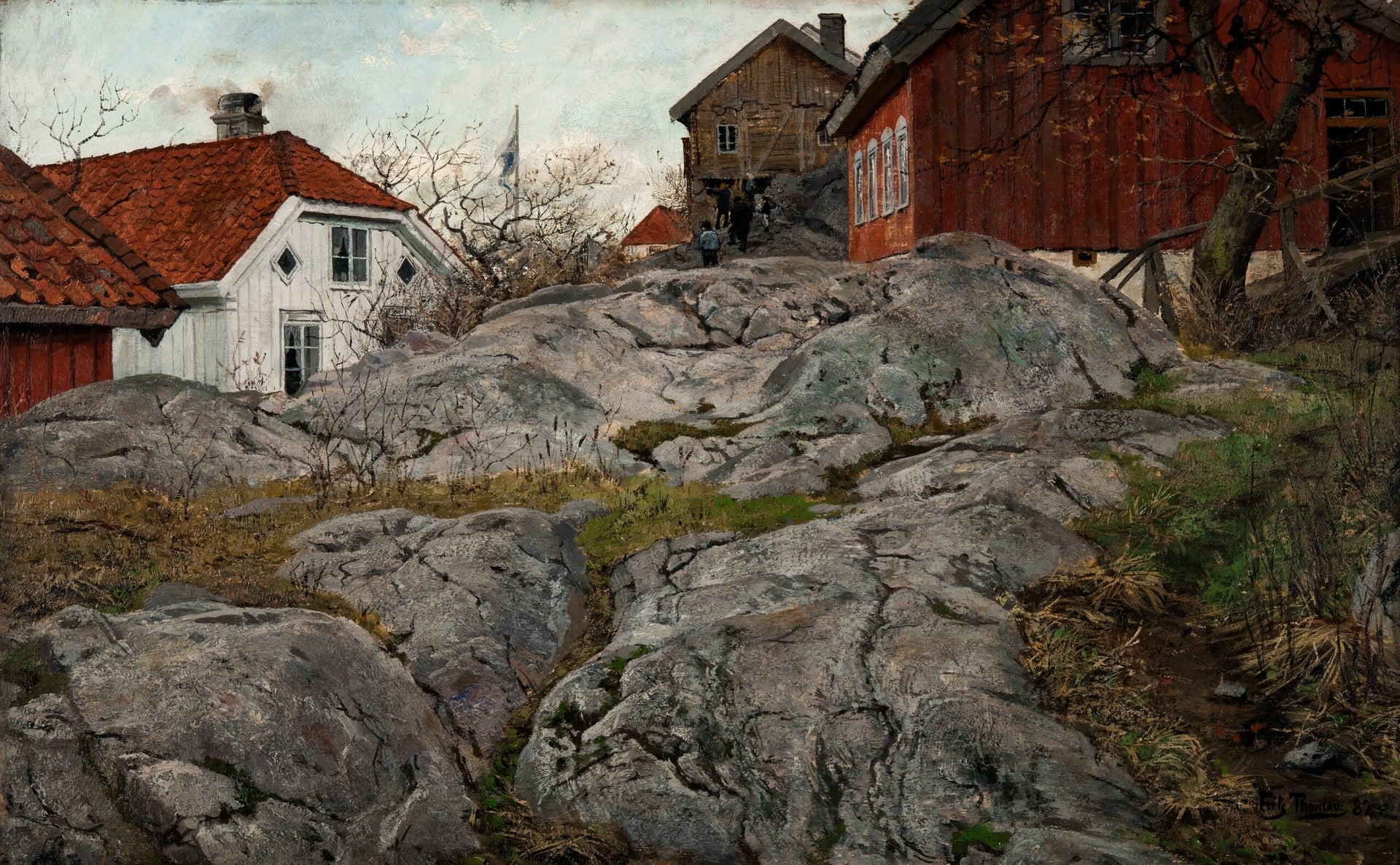 Rock, motif de Kragerö - Frits Thaulow image 1 reproduction artisanale de tableau