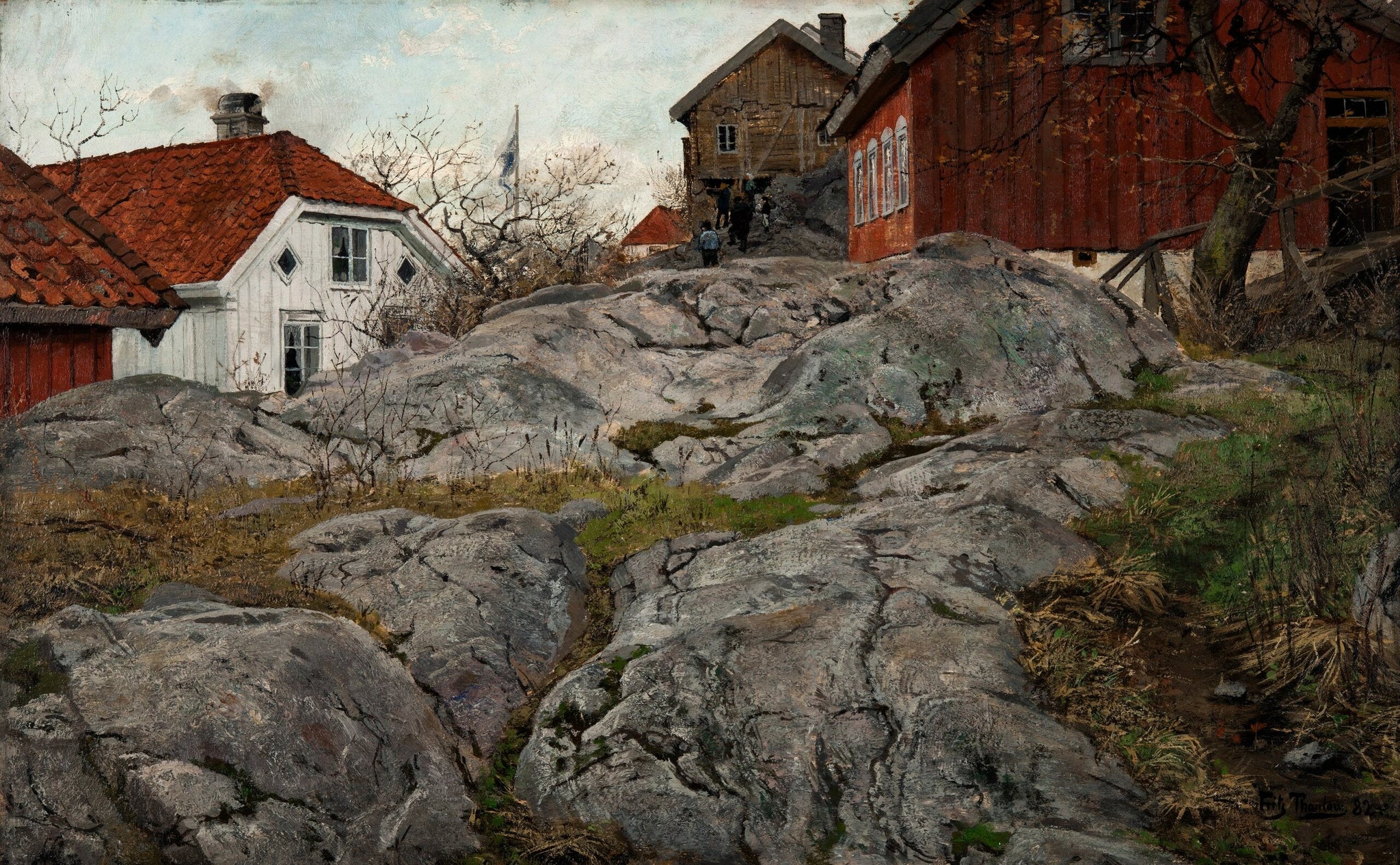 Rock, motif de Kragerö - Frits Thaulow image 1 reproduction artisanale de tableau