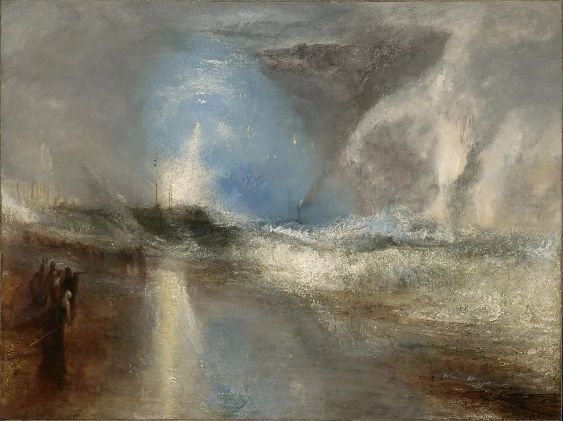 Rockets and Blue Lights (Close at Hand) to Warn Steamboats of Shoal - J. M. W. Turner image 1 reproduction de peinture à l’huile