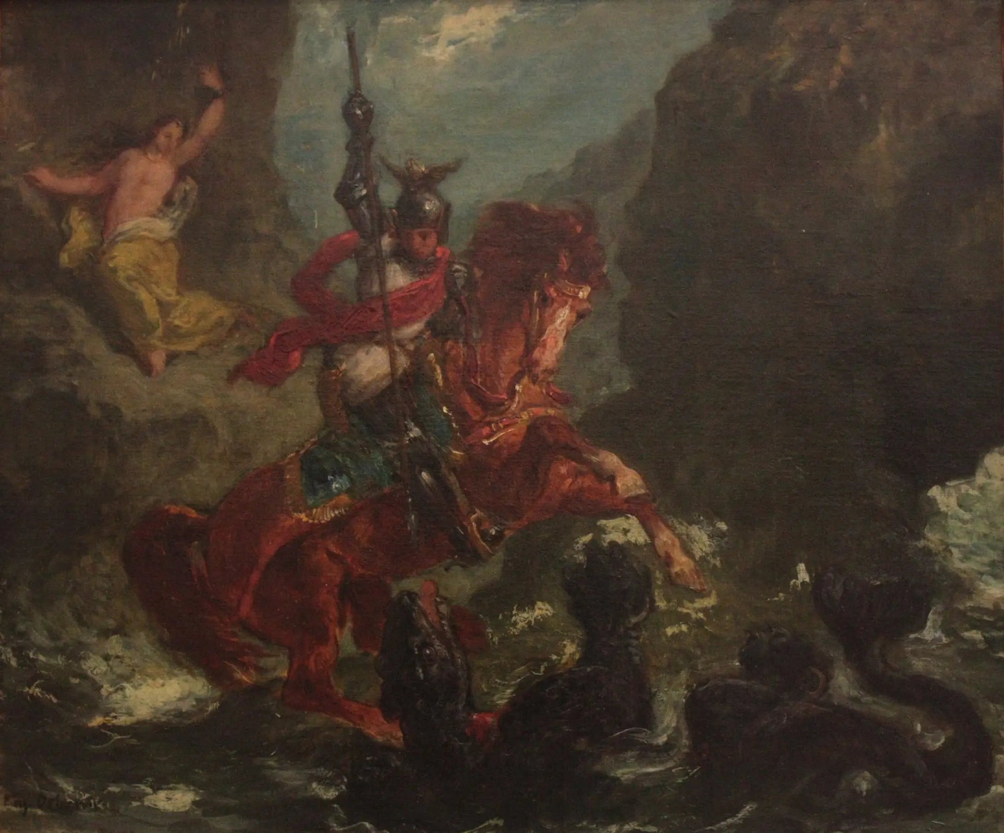 Roger délivrant Angélique - Eugène Delacroix image 1 reproduction réalisée par Alpha Reproduction